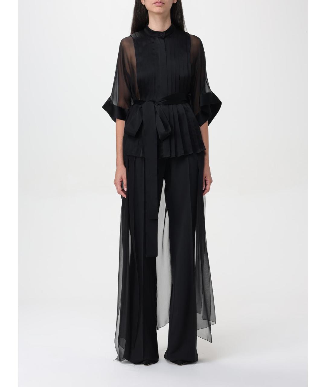 ALBERTA FERRETTI Черная шелковая блузы, фото 6