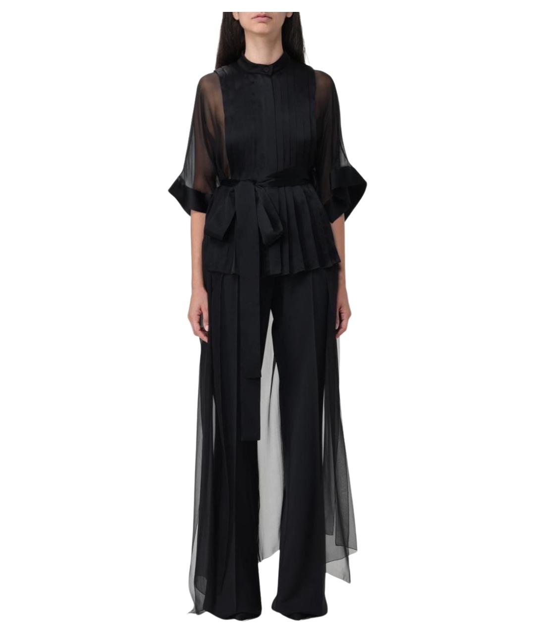 ALBERTA FERRETTI Черная шелковая блузы, фото 1