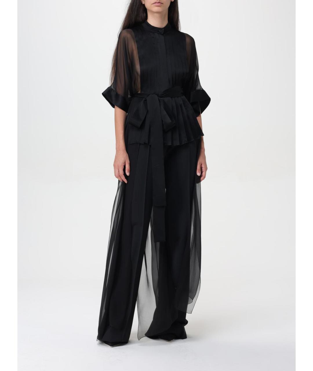 ALBERTA FERRETTI Черная шелковая блузы, фото 2