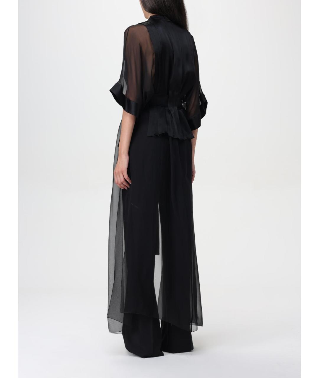 ALBERTA FERRETTI Черная шелковая блузы, фото 3