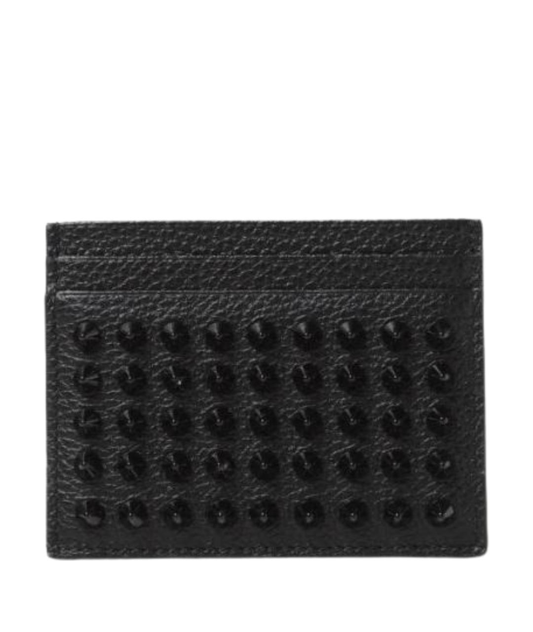 CHRISTIAN LOUBOUTIN Черный кожаный кардхолдер, фото 1