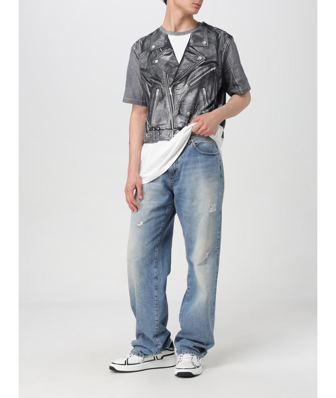 BALMAIN Черная хлопковая футболка, фото 2