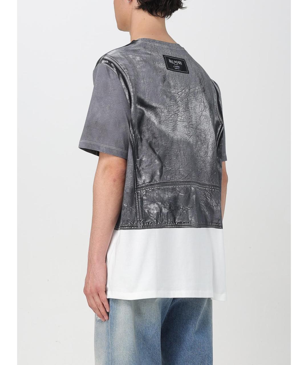 BALMAIN Черная хлопковая футболка, фото 3