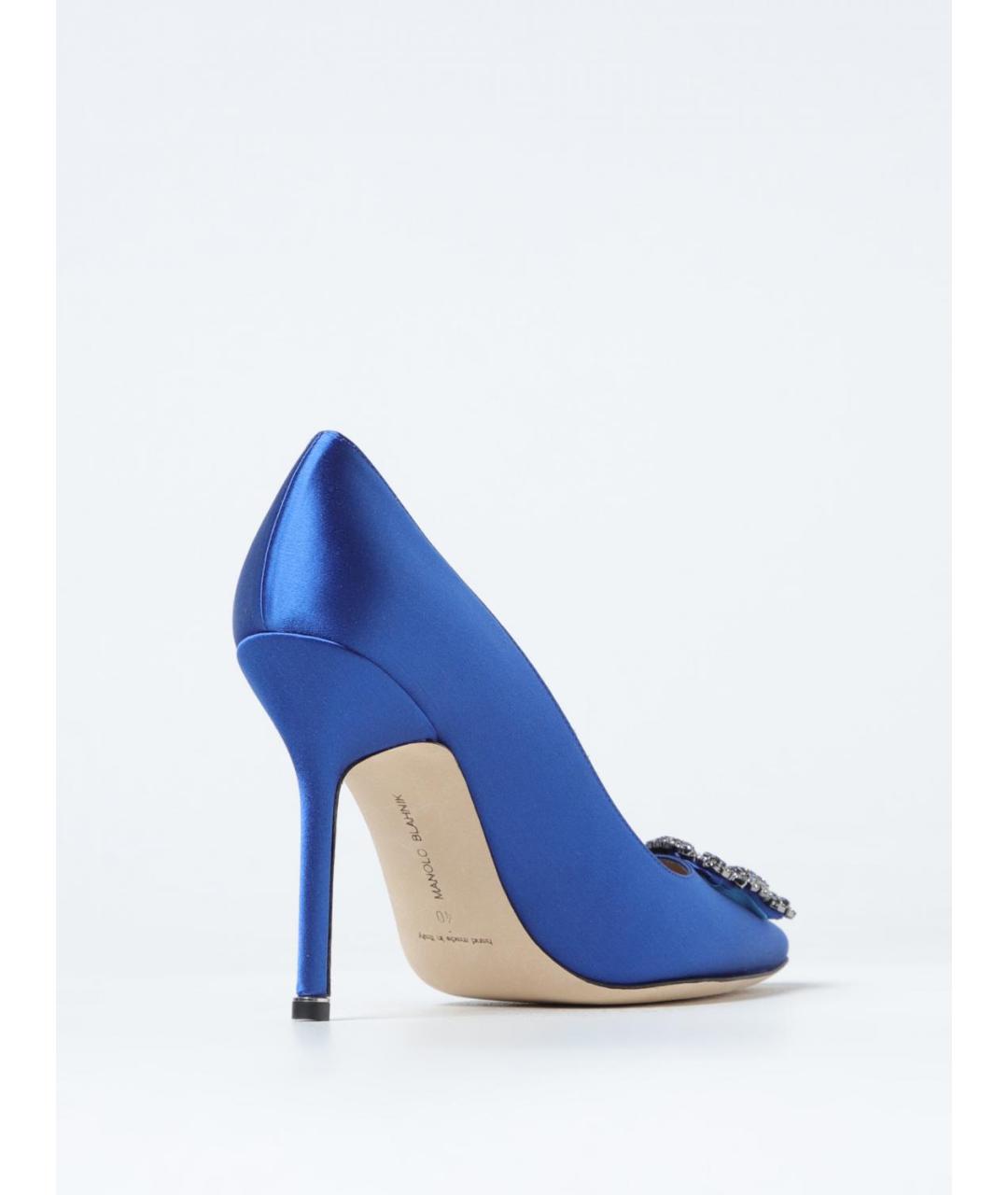 MANOLO BLAHNIK Синие текстильные туфли, фото 3