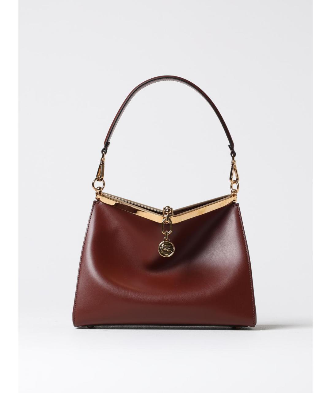 ETRO Коричневая кожаная сумка через плечо, фото 6