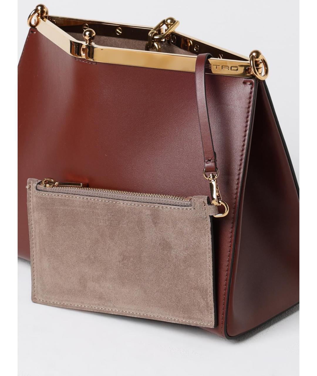 ETRO Коричневая кожаная сумка через плечо, фото 4