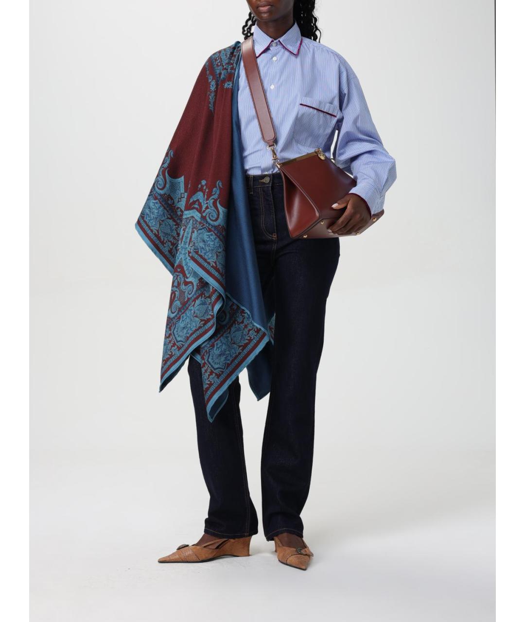 ETRO Коричневая кожаная сумка через плечо, фото 2