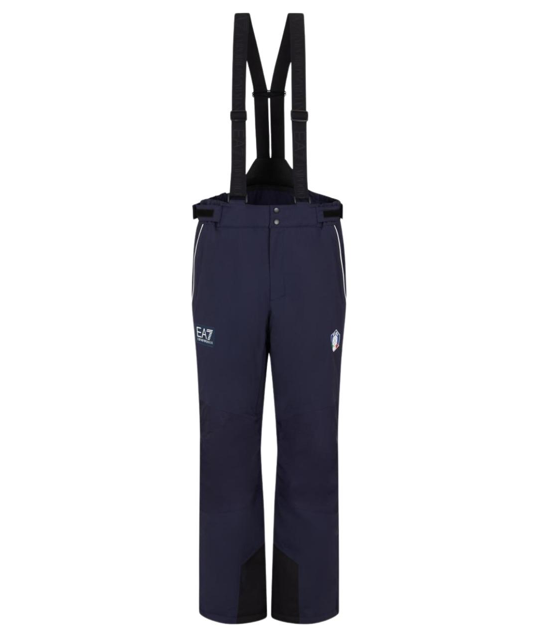 EA7 Синие полиамидовые повседневные брюки, фото 1