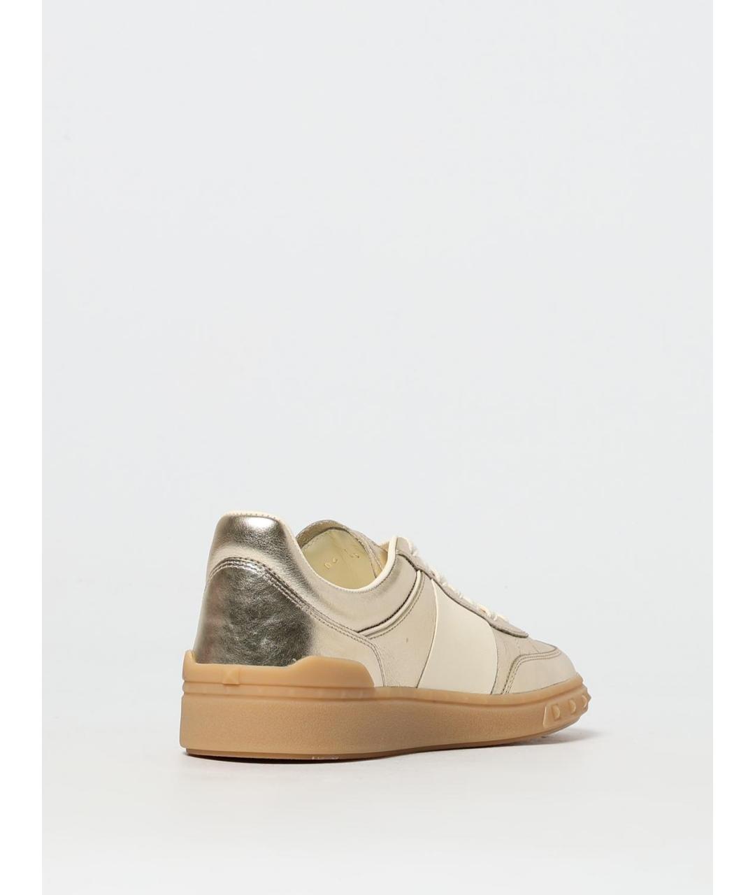 VALENTINO Золотые кожаные кеды, фото 3