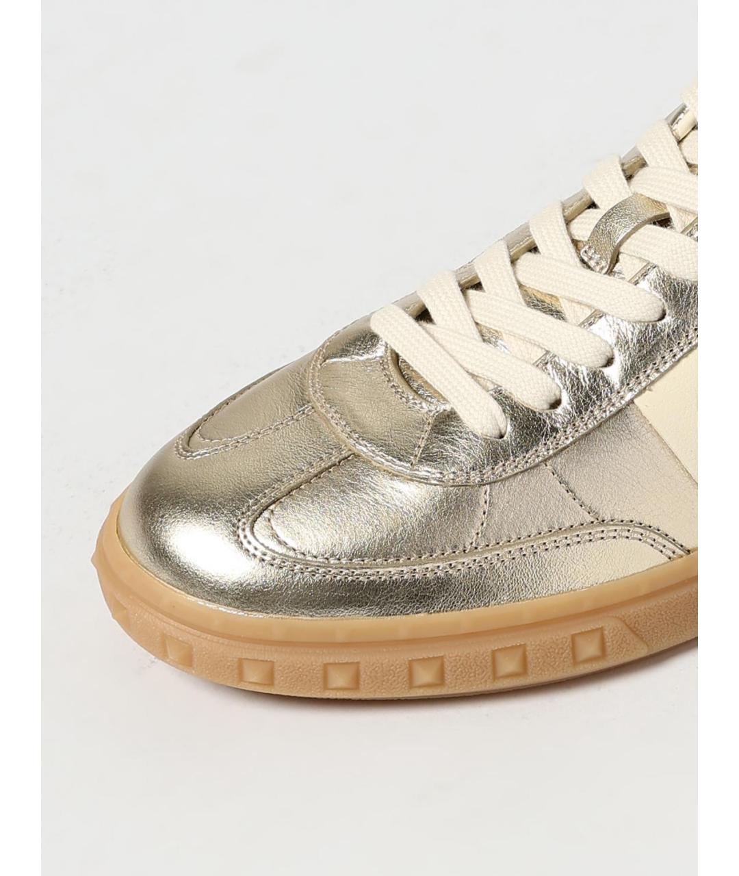 VALENTINO Золотые кожаные кеды, фото 4