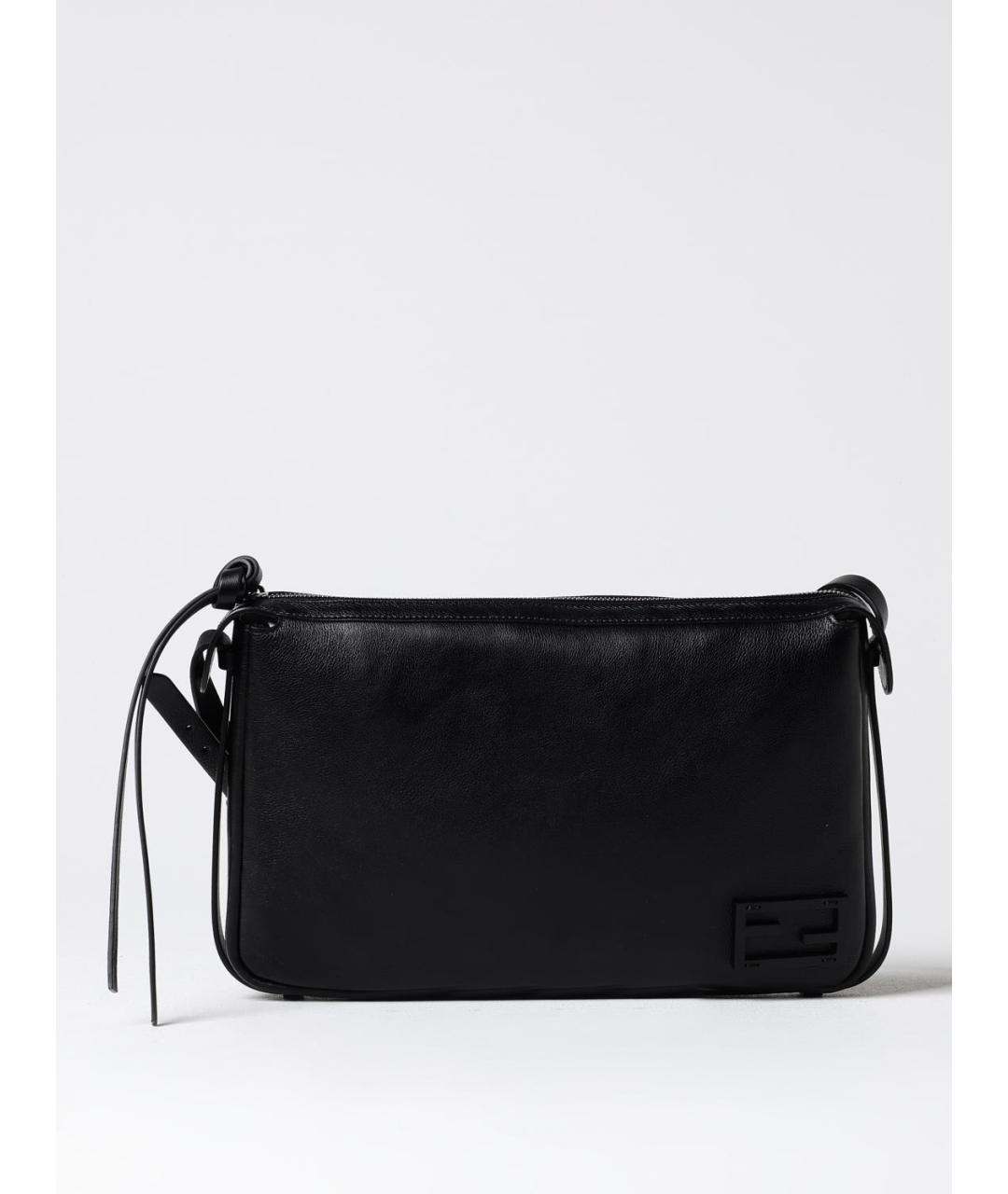 FENDI Черная кожаная сумка через плечо, фото 6