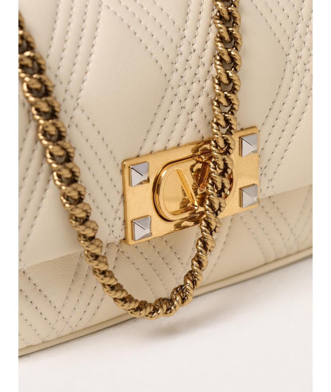 VALENTINO Бежевая кожаная сумка через плечо, фото 4