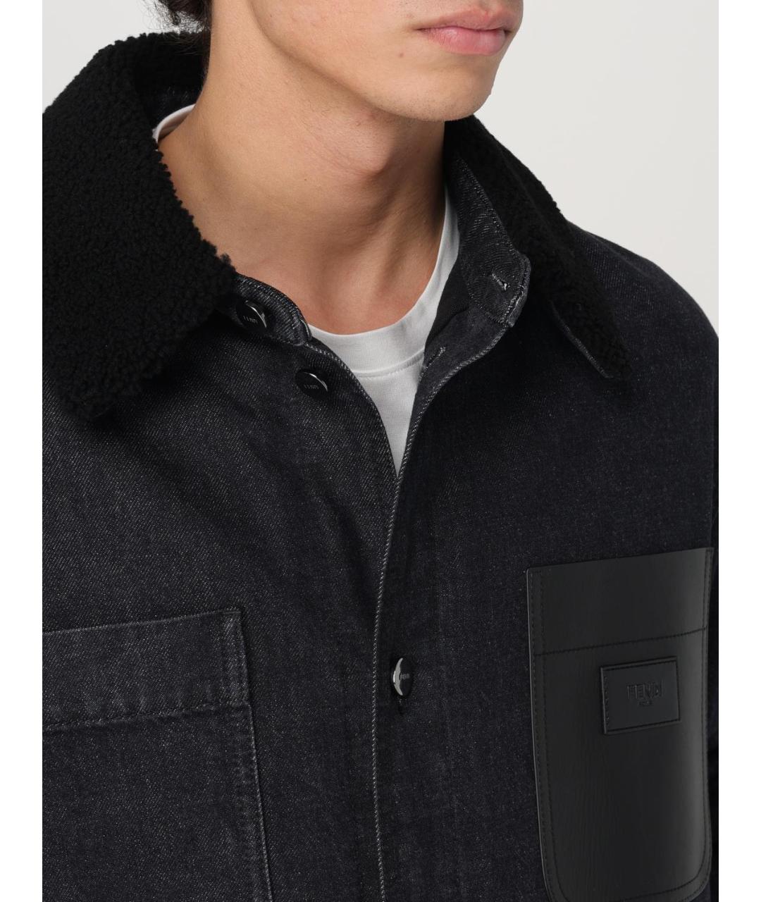 FENDI Черная хлопковая куртка, фото 6
