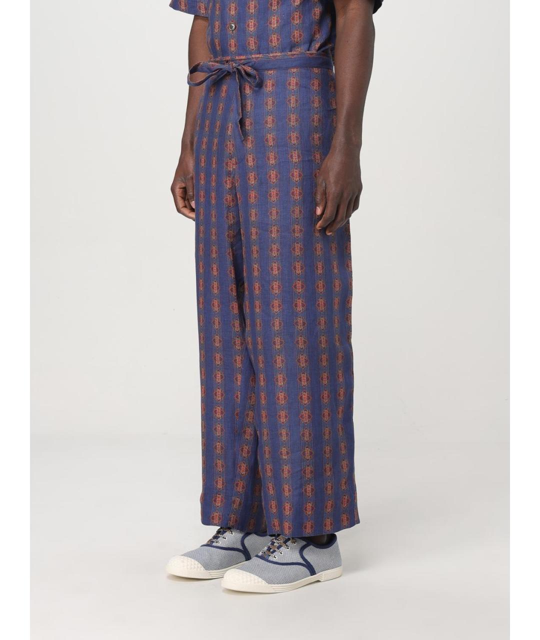 VALENTINO Мульти льняные повседневные брюки, фото 4