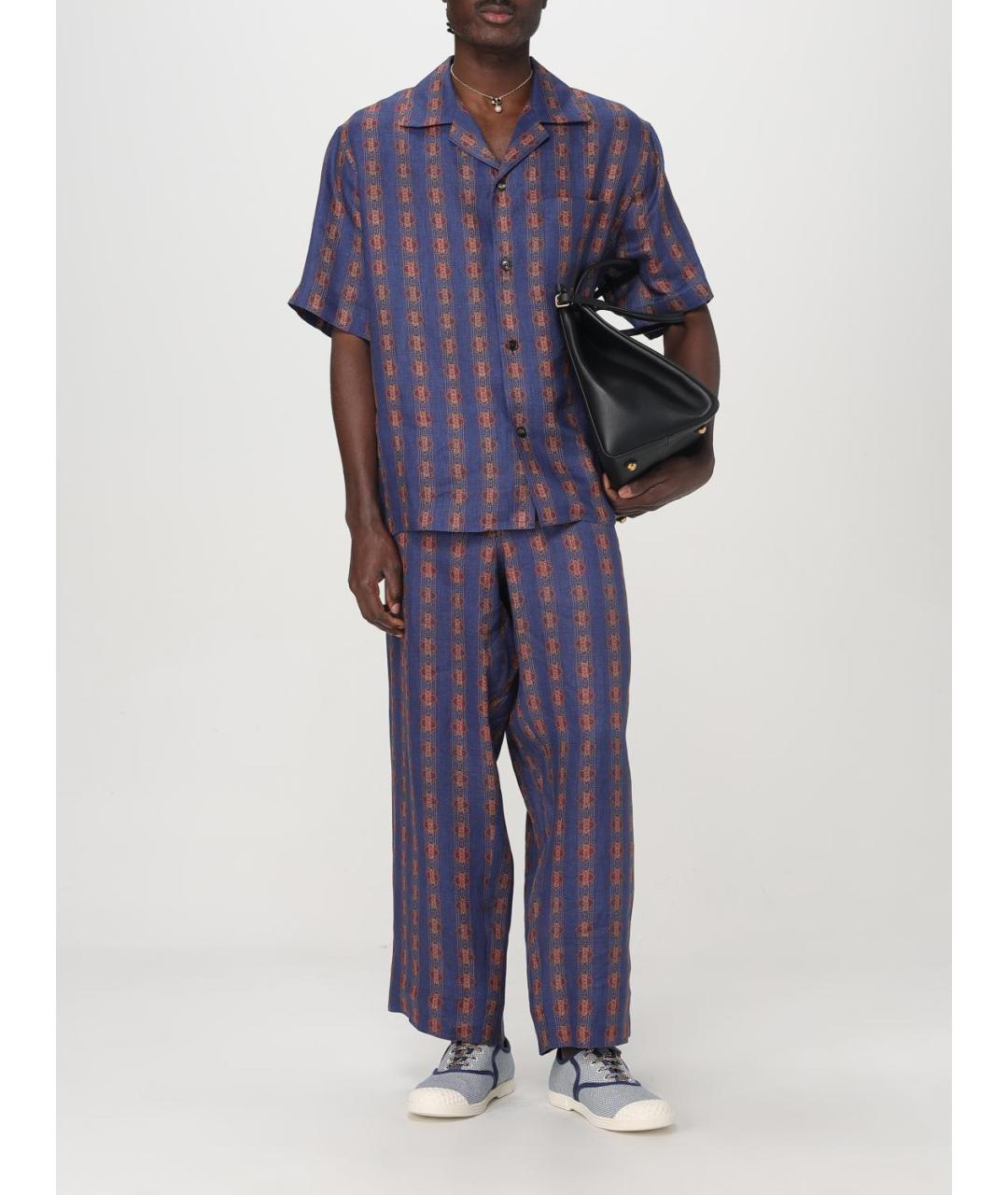 VALENTINO Мульти льняные повседневные брюки, фото 2