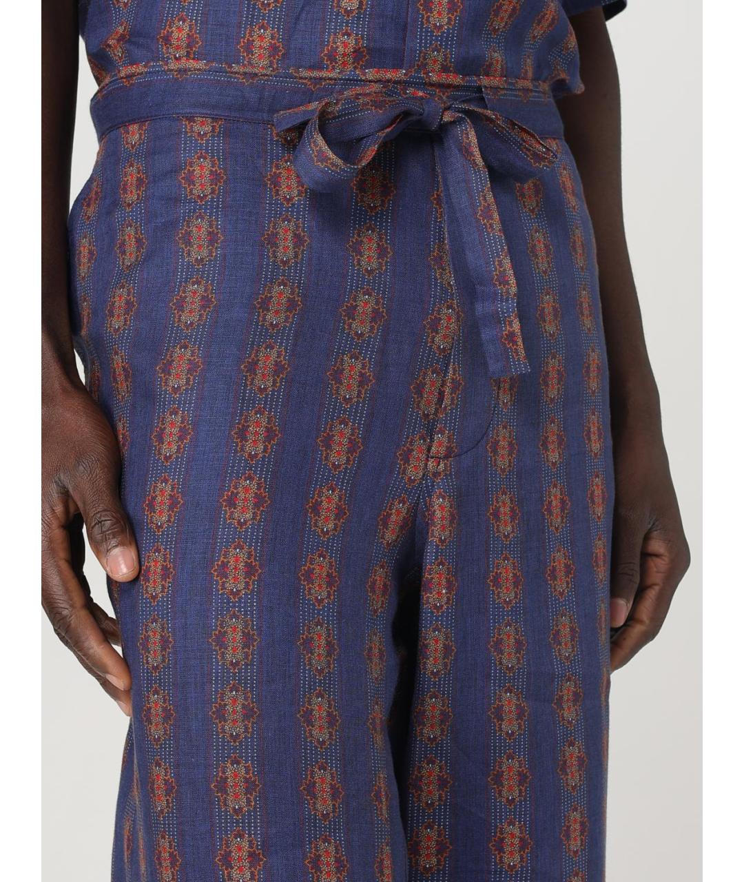 VALENTINO Мульти льняные повседневные брюки, фото 5