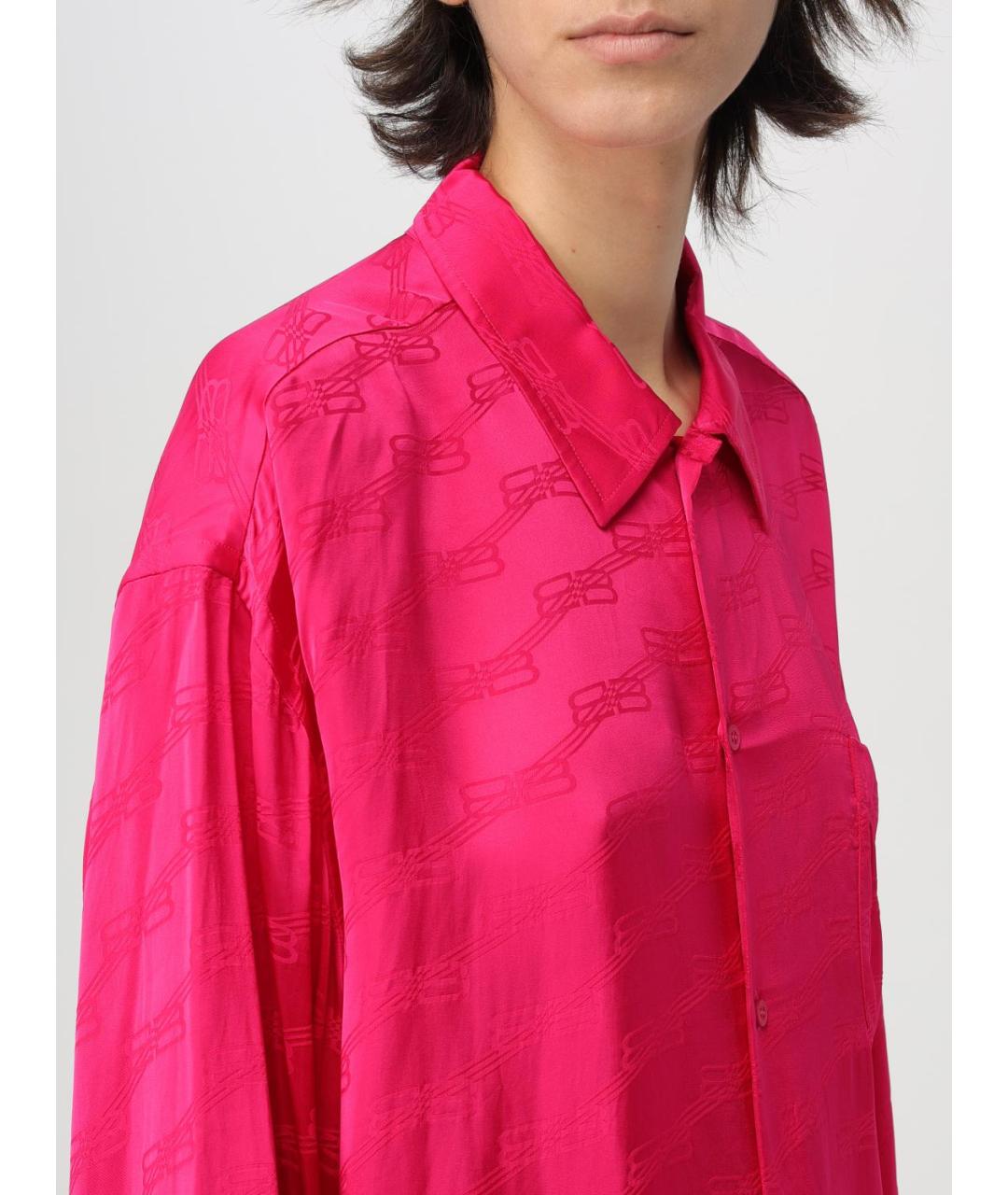 BALENCIAGA Фуксия вискозная рубашка, фото 5