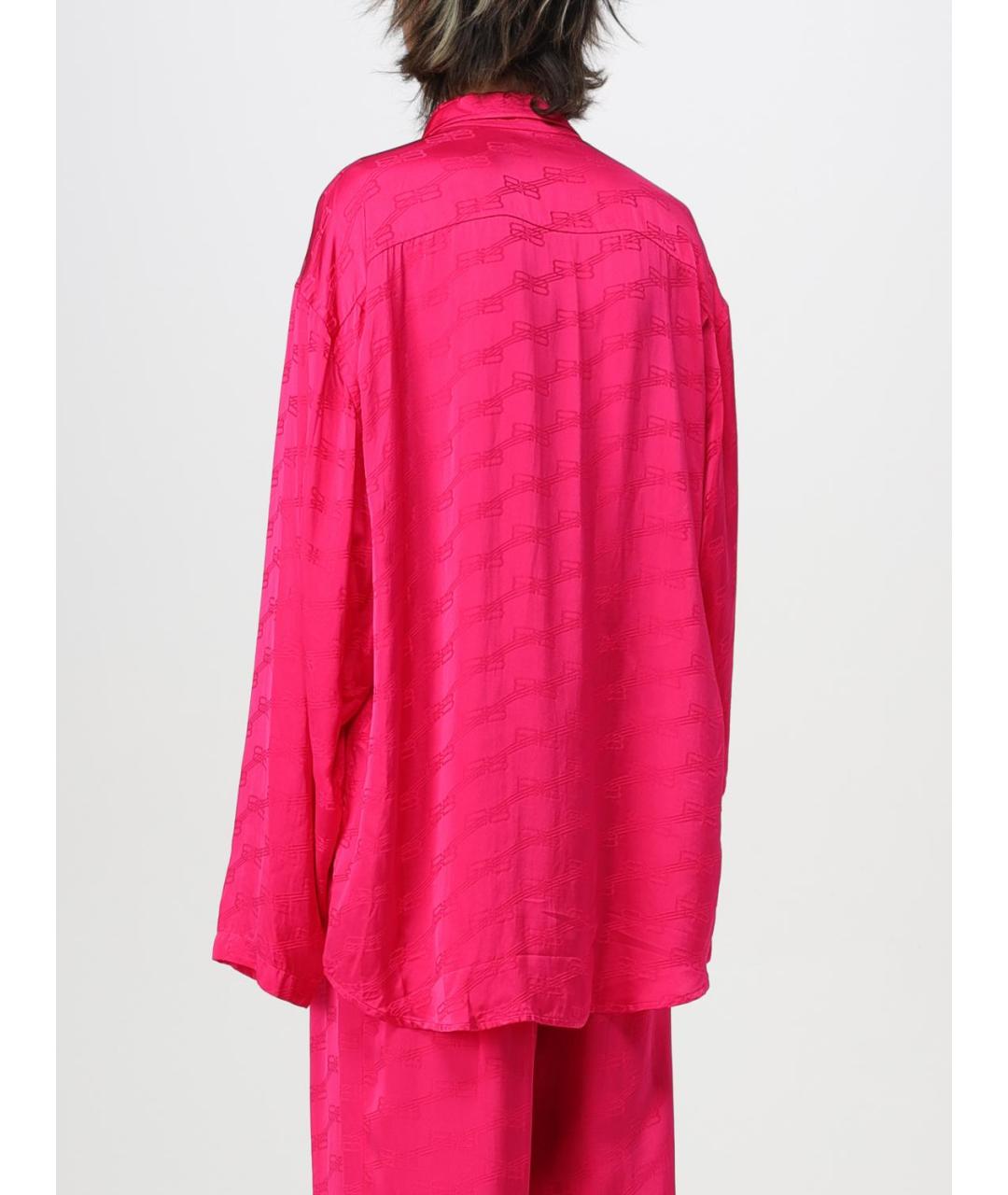 BALENCIAGA Фуксия вискозная рубашка, фото 3