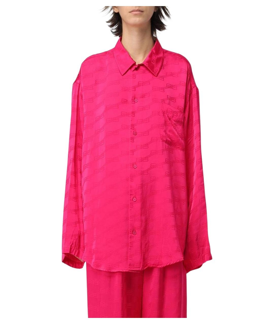 BALENCIAGA Фуксия вискозная рубашка, фото 1