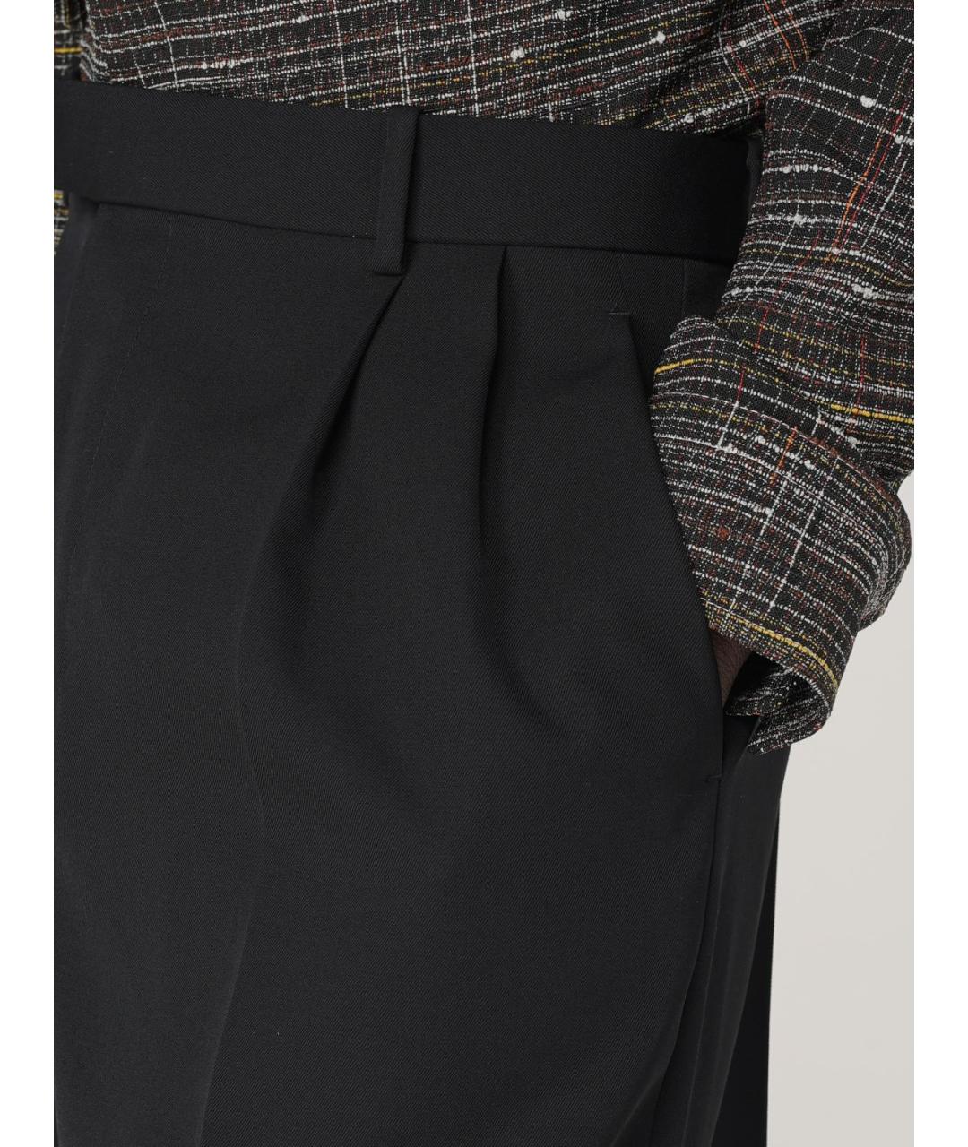 BOTTEGA VENETA Черные шерстяные повседневные брюки, фото 4