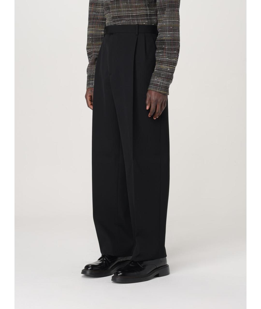 BOTTEGA VENETA Черные шерстяные повседневные брюки, фото 3