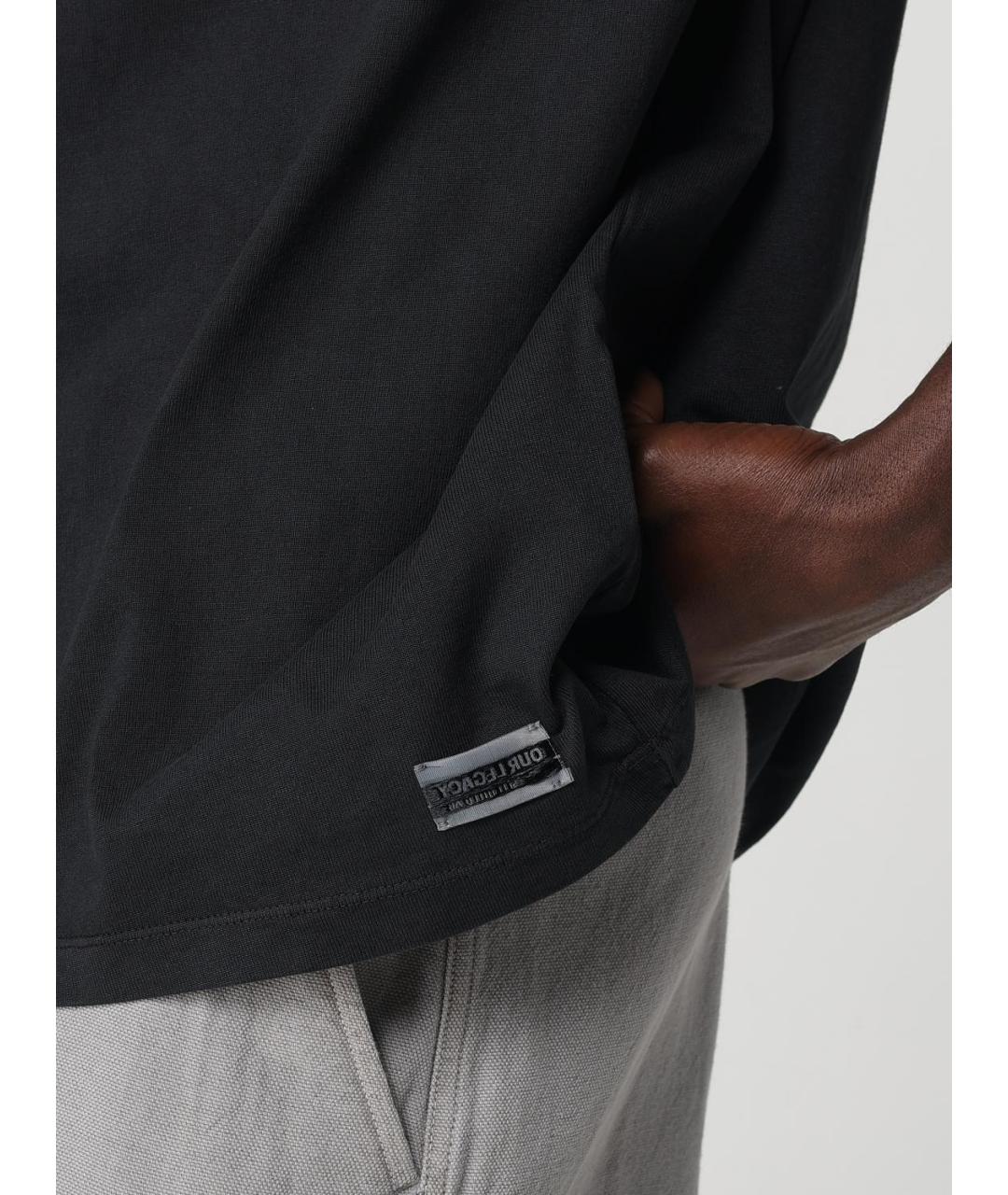 OUR LEGACY Черная хлопковая футболка, фото 5