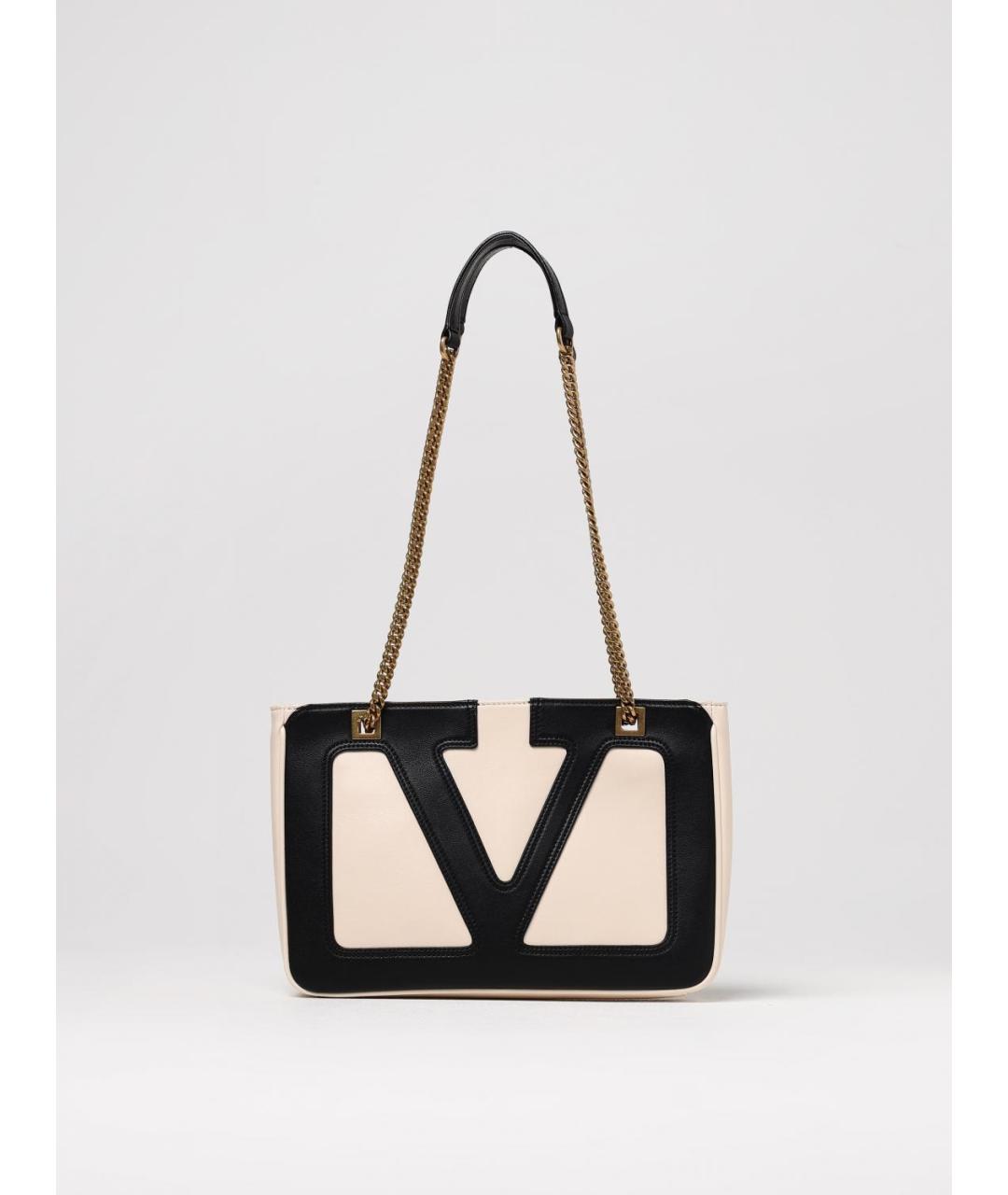 VALENTINO Бежевая кожаная сумка тоут, фото 6