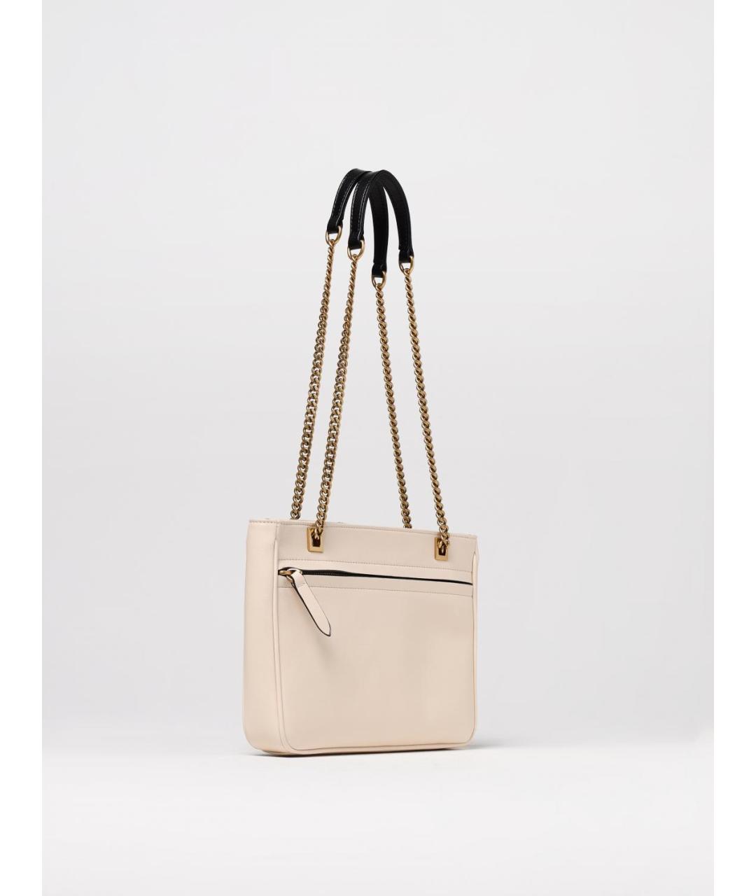 VALENTINO Бежевая кожаная сумка тоут, фото 3