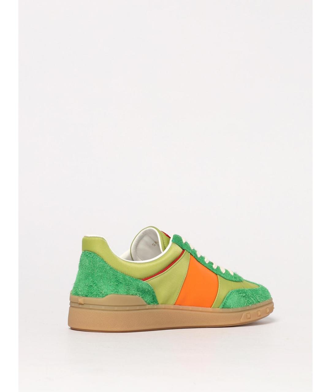 VALENTINO Зеленые кожаные низкие кроссовки / кеды, фото 3