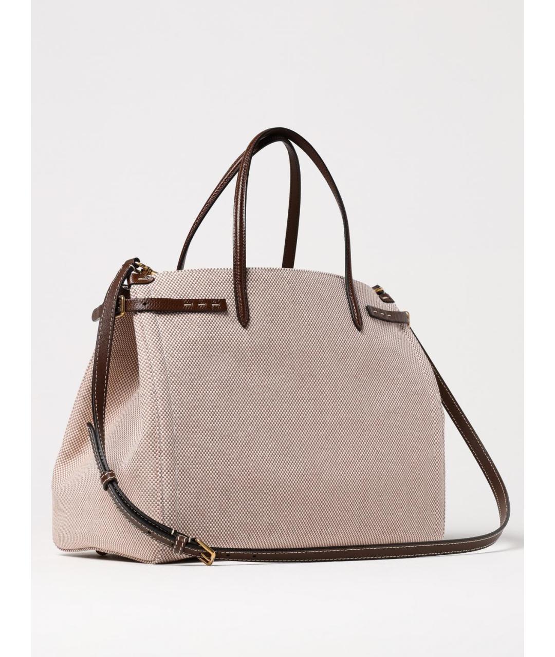 VALENTINO Бежевая тканевая сумка тоут, фото 3