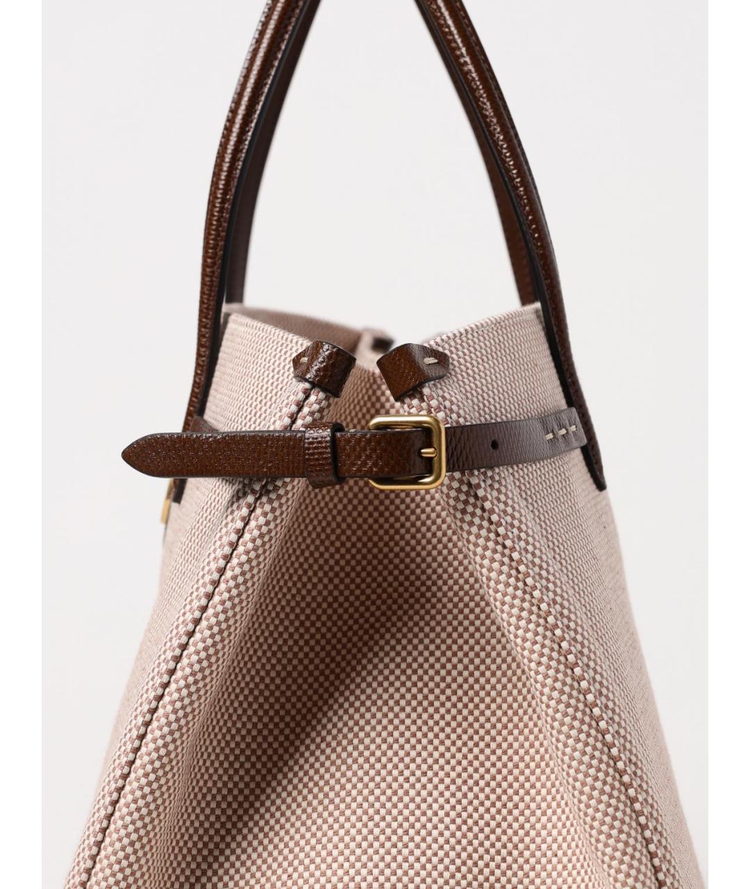 VALENTINO Бежевая тканевая сумка тоут, фото 4