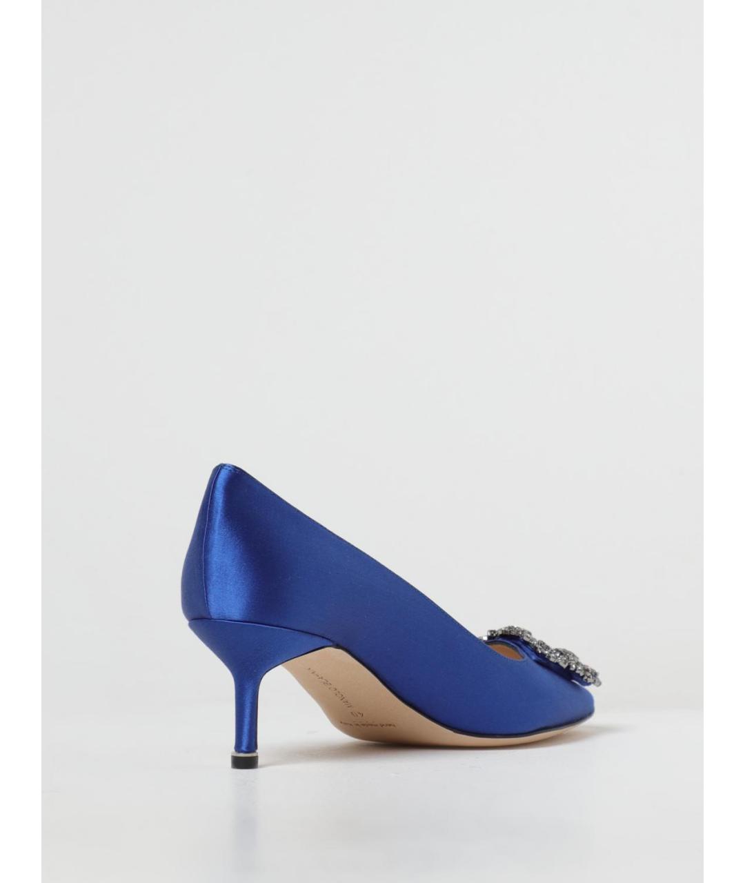 MANOLO BLAHNIK Синие текстильные туфли, фото 3