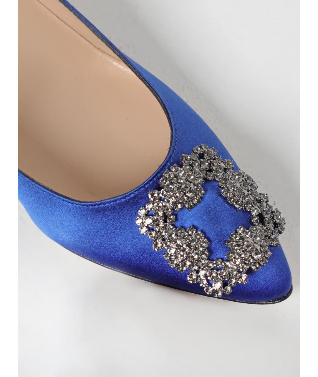 MANOLO BLAHNIK Синие текстильные туфли, фото 4
