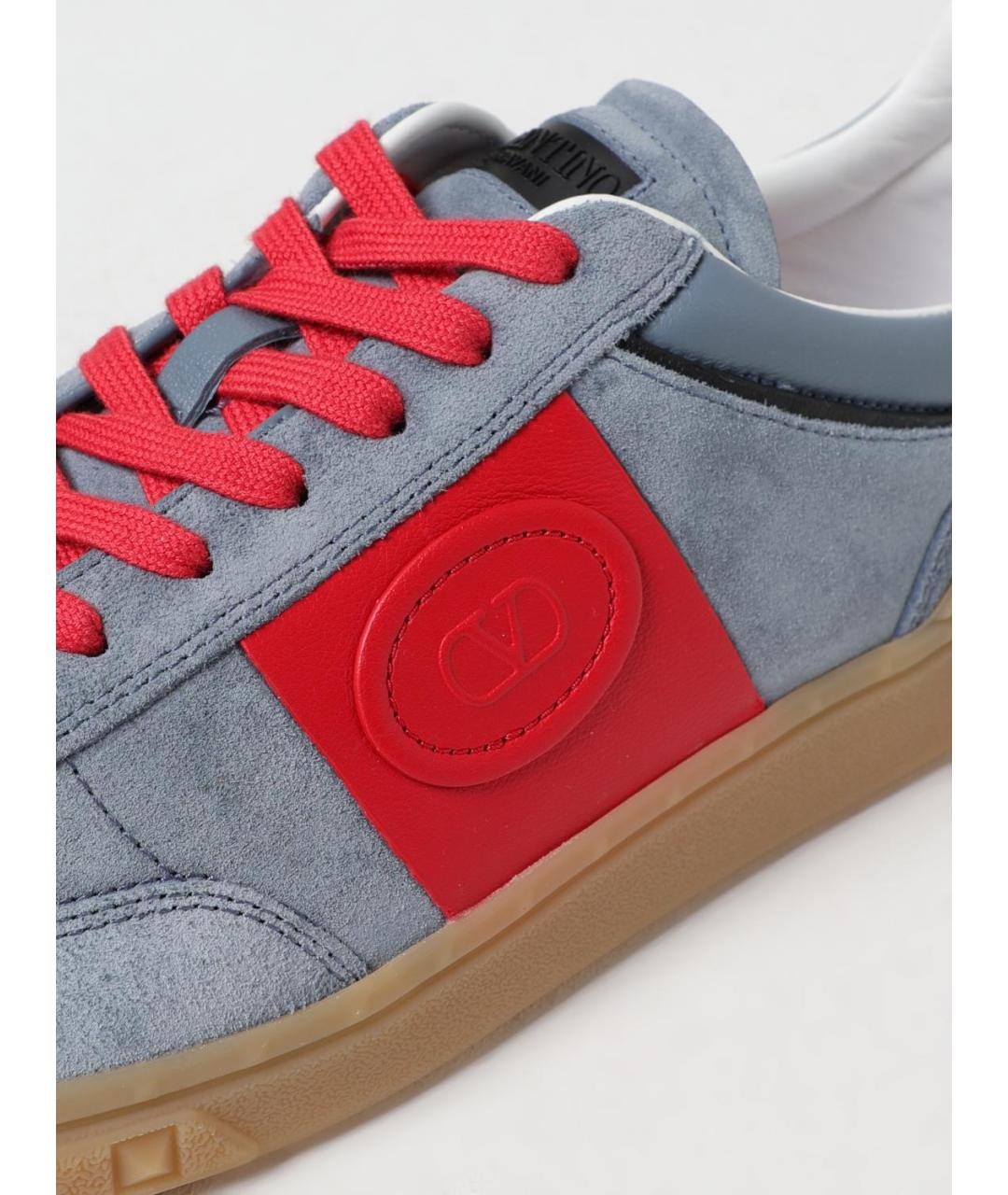 VALENTINO Голубые замшевые низкие кроссовки / кеды, фото 4