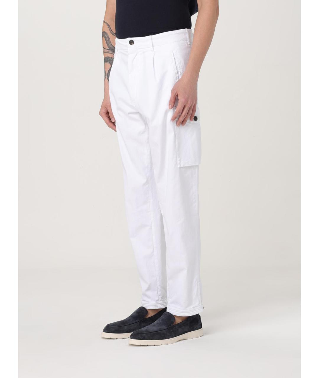 GIORGIO ARMANI Белые хлопковые повседневные брюки, фото 3