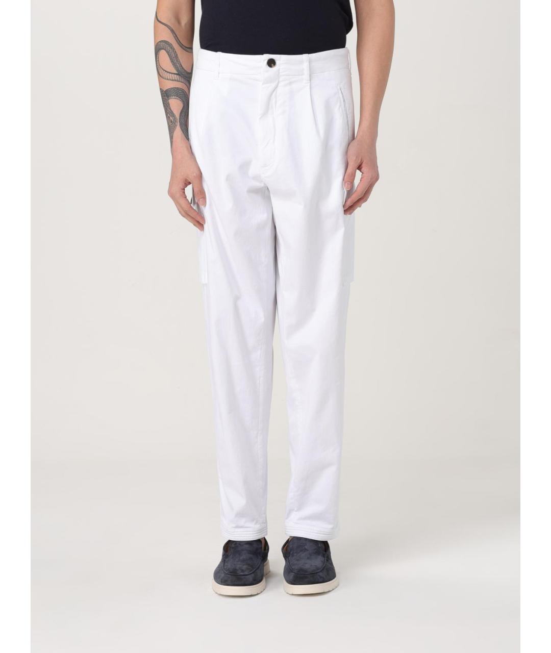 GIORGIO ARMANI Белые хлопковые повседневные брюки, фото 5