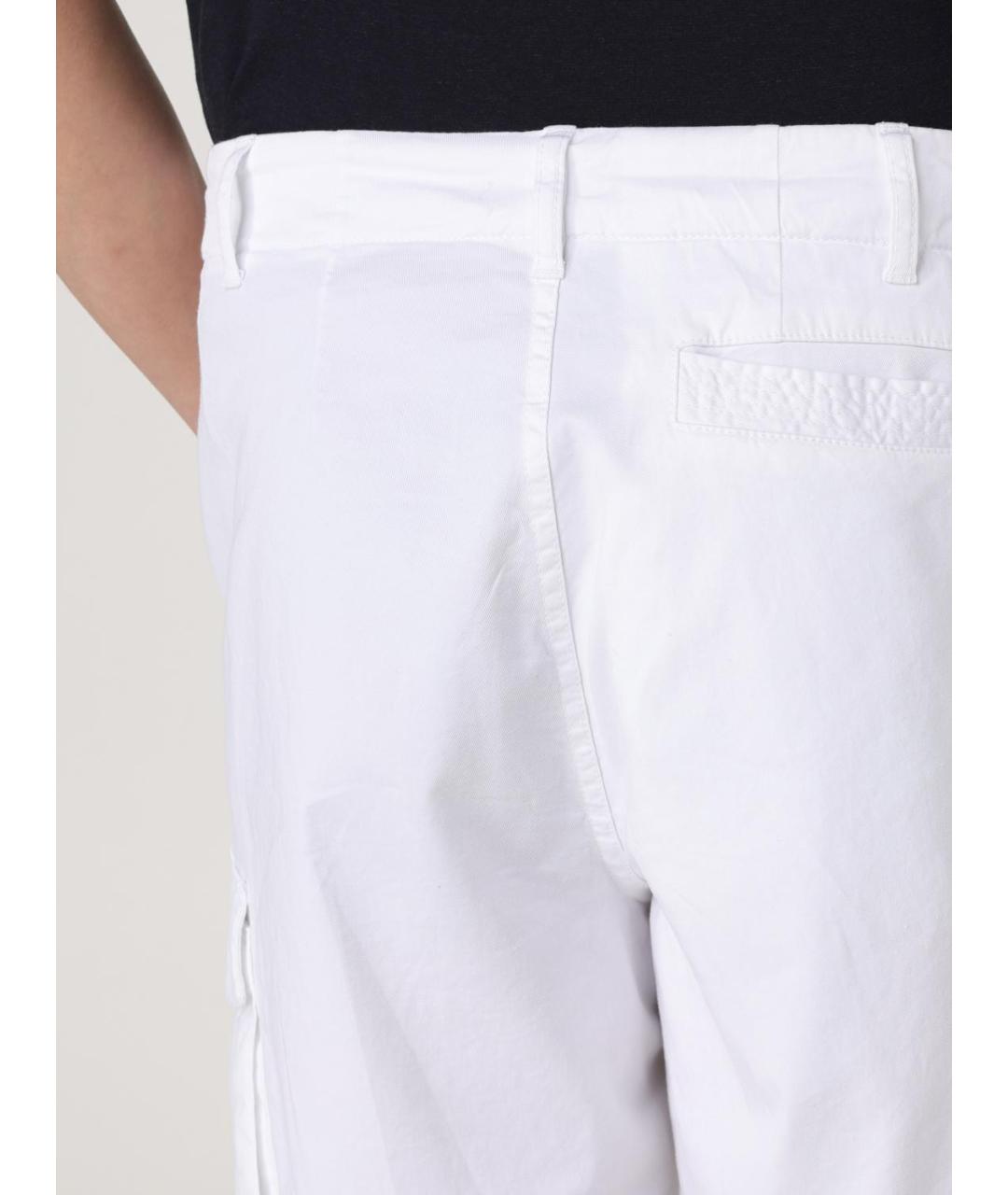 GIORGIO ARMANI Белые хлопковые повседневные брюки, фото 4
