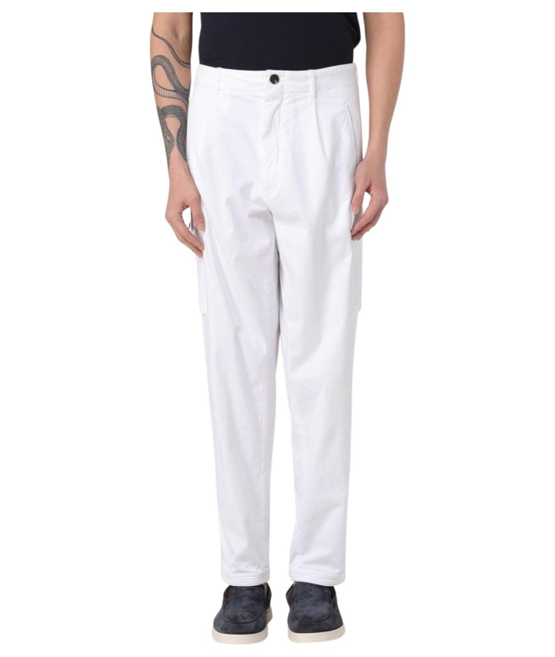 GIORGIO ARMANI Белые хлопковые повседневные брюки, фото 1