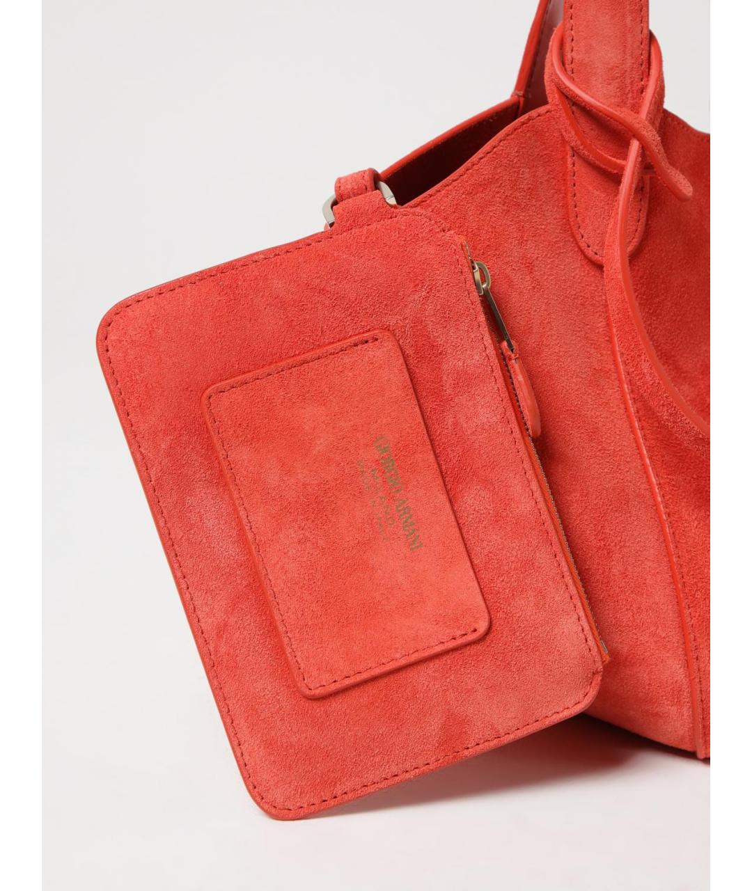 GIORGIO ARMANI Оранжевая замшевая сумка тоут, фото 3
