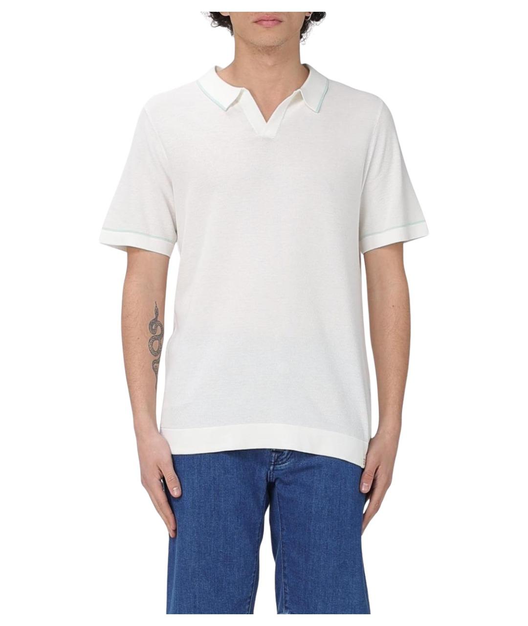 PEUTEREY Бежевое хлопковое поло с коротким рукавом, фото 1