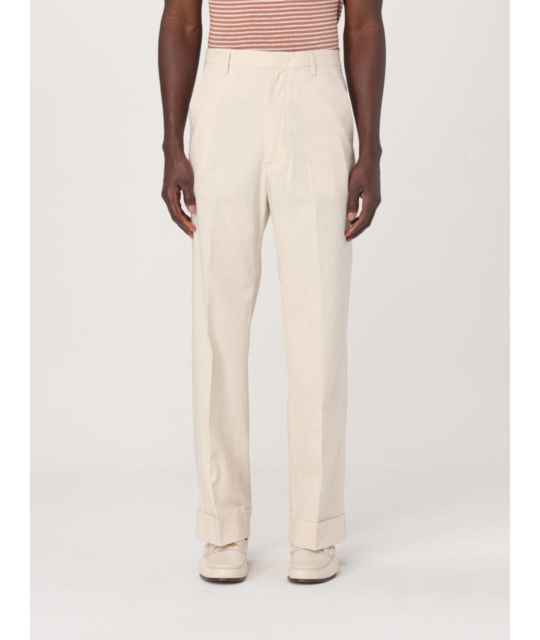 VALENTINO Бежевые хлопковые повседневные брюки, фото 6