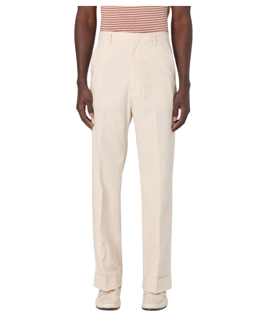 VALENTINO Бежевые хлопковые повседневные брюки, фото 1