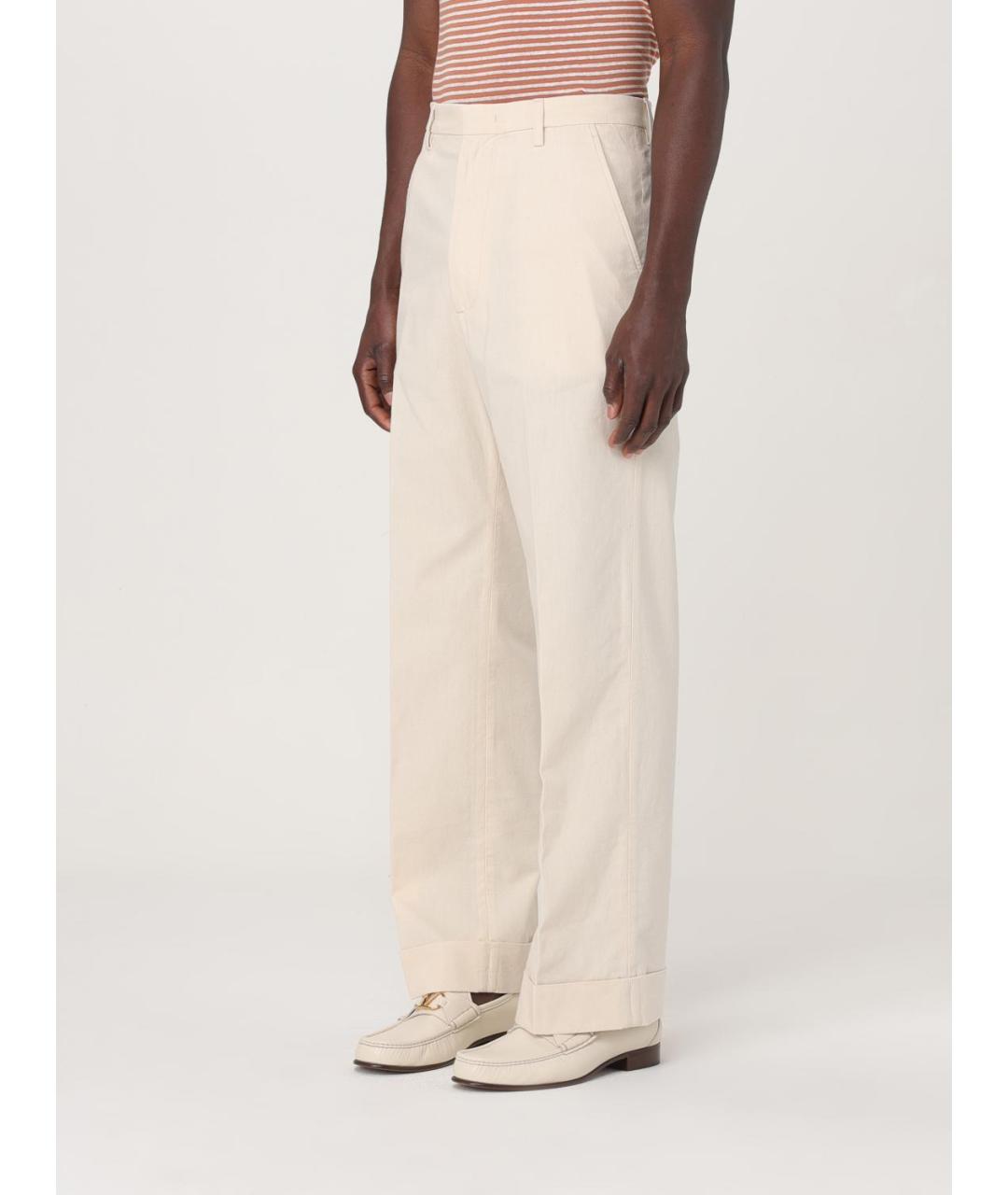 VALENTINO Бежевые хлопковые повседневные брюки, фото 4
