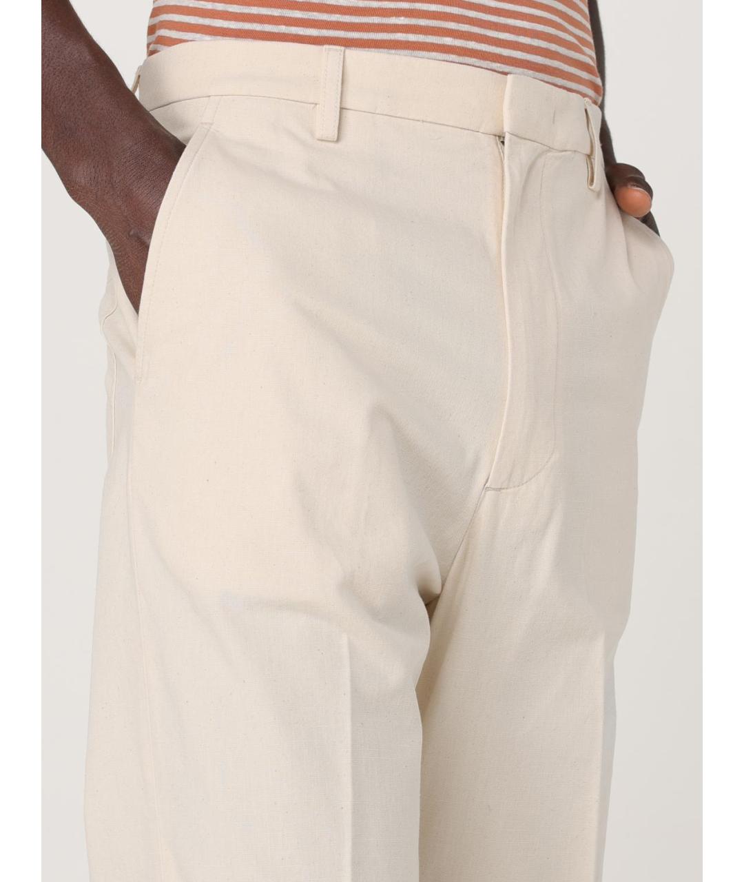VALENTINO Бежевые хлопковые повседневные брюки, фото 5