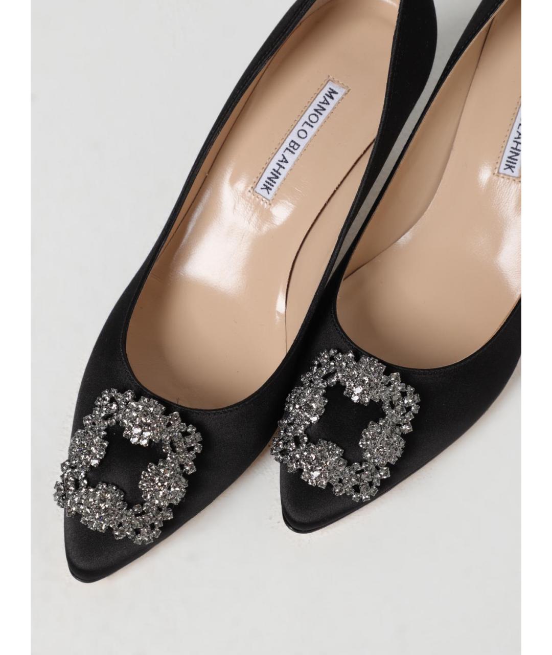 MANOLO BLAHNIK Черные текстильные туфли, фото 4