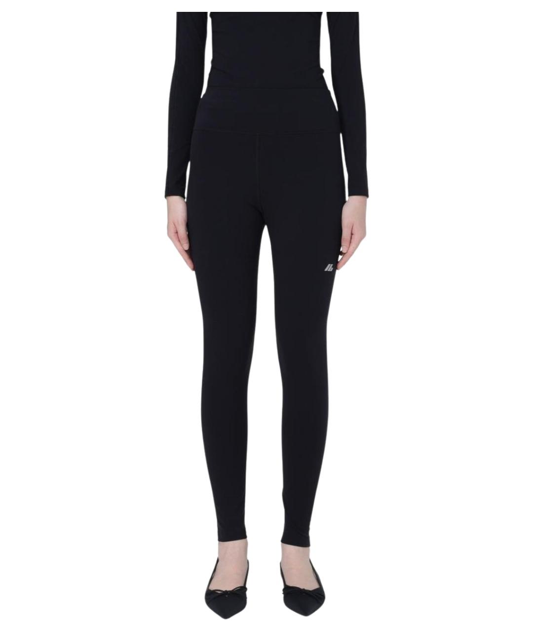 BALENCIAGA Черные полиамидовые леггинсы и велосипедки, фото 1