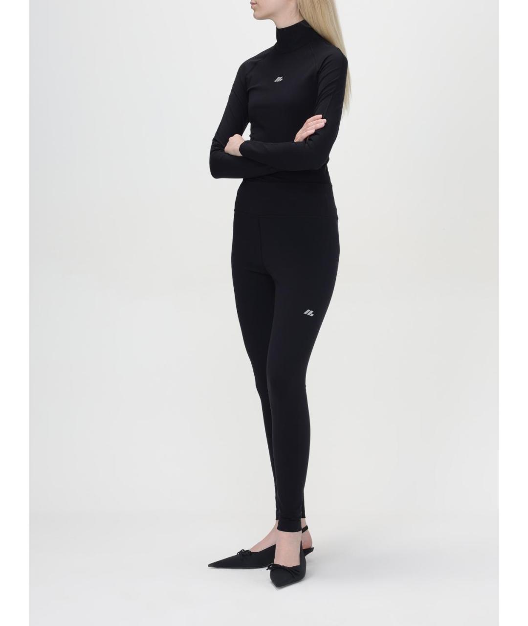 BALENCIAGA Черные полиамидовые леггинсы и велосипедки, фото 2
