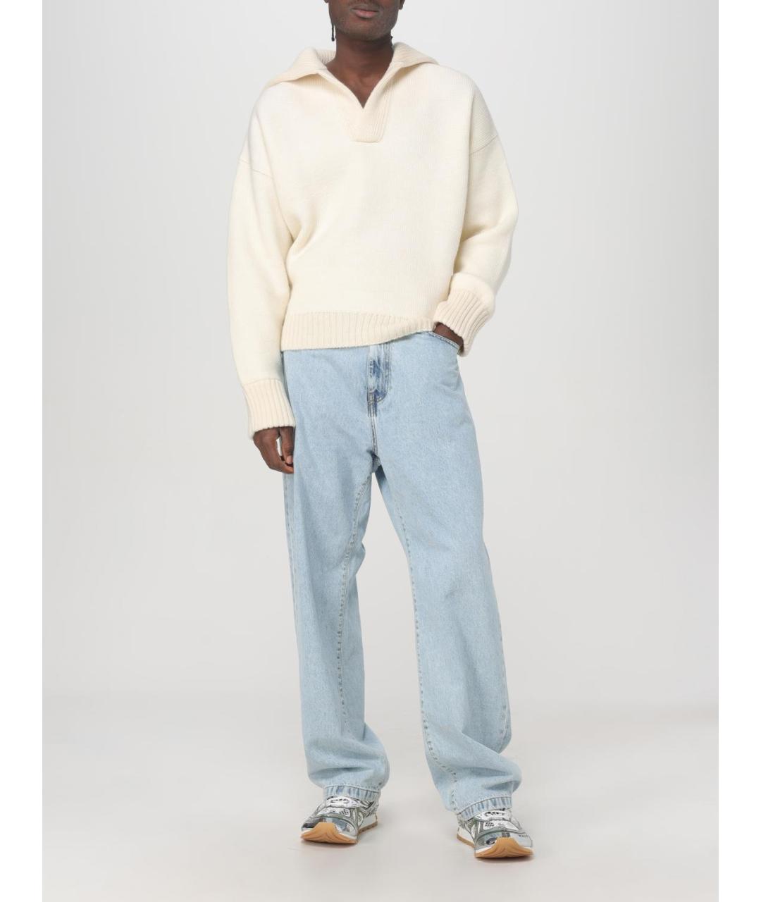 BOTTEGA VENETA Бежевый шерстяной джемпер / свитер, фото 2