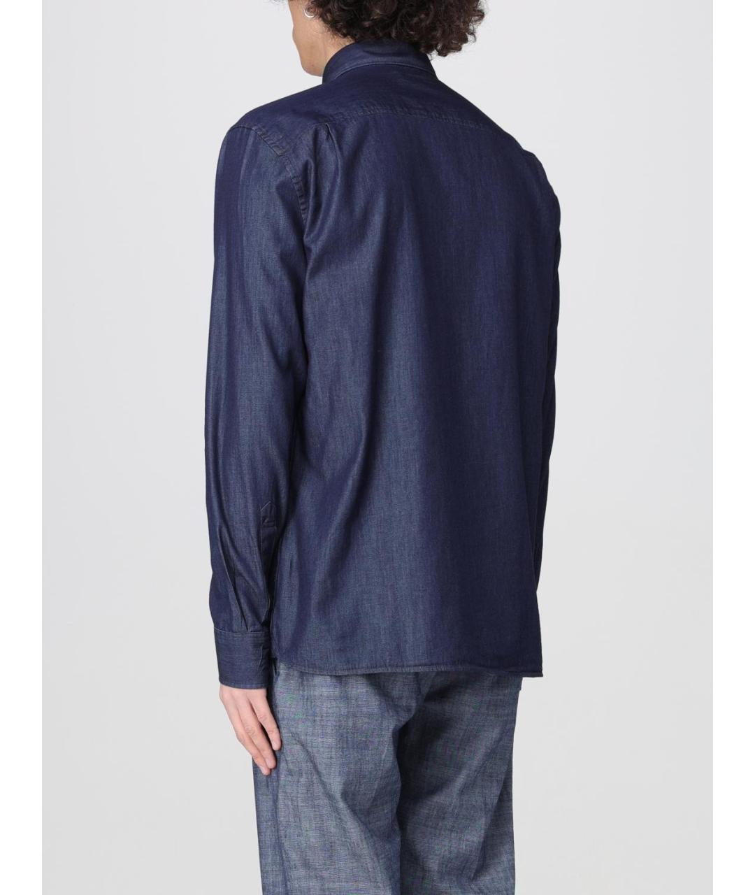 PEUTEREY Синяя хлопковая кэжуал рубашка, фото 2