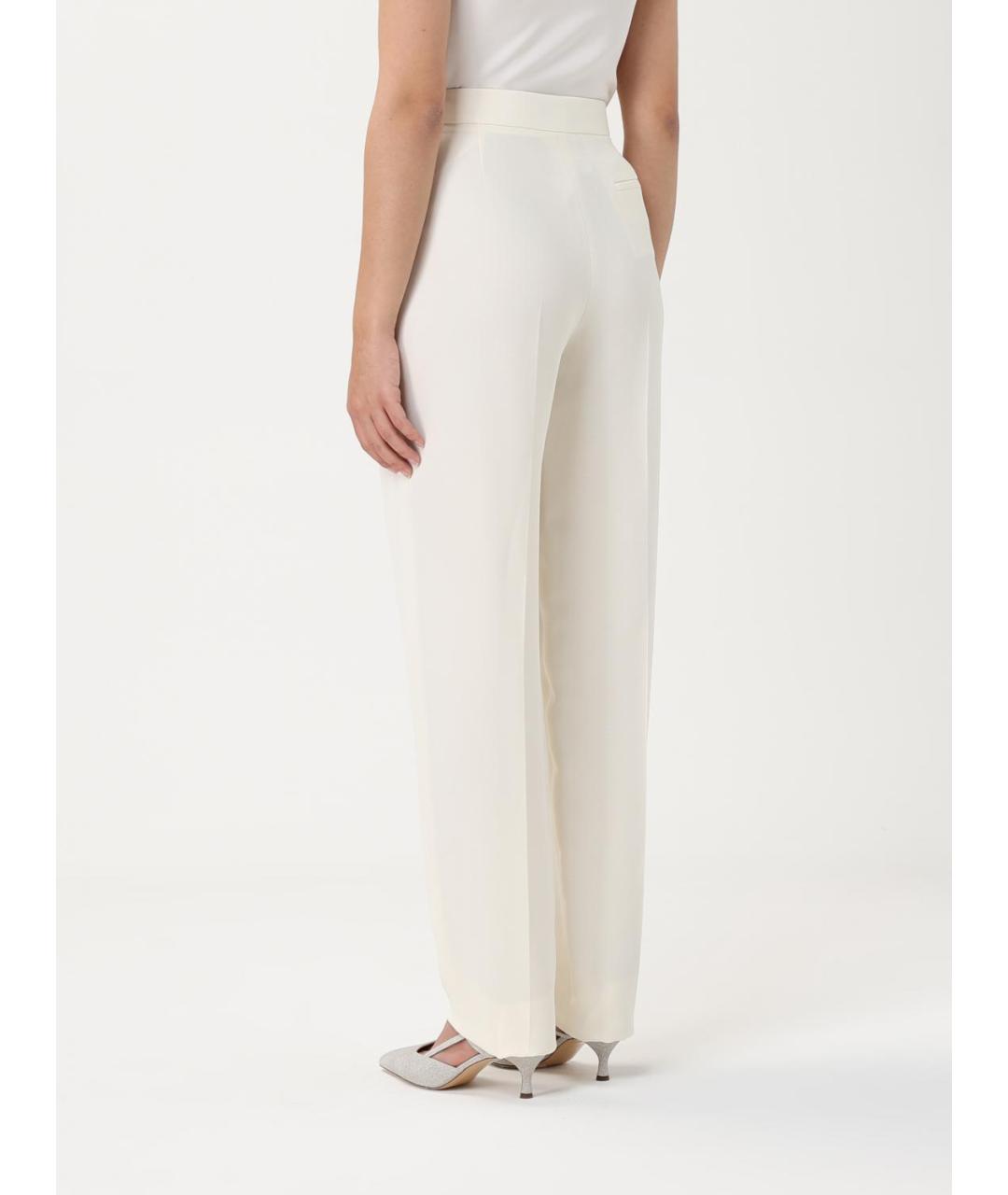 GIORGIO ARMANI Бежевые шелковые прямые брюки, фото 2